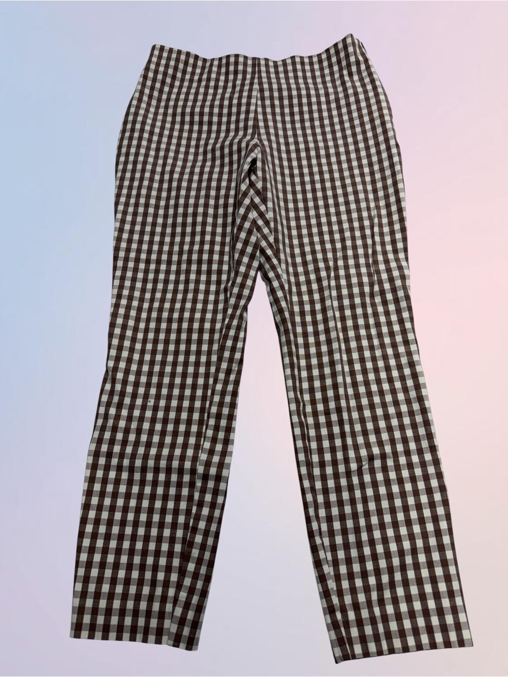 A NEW DAY Women’s 10 Brown White Farmer Check Pants
